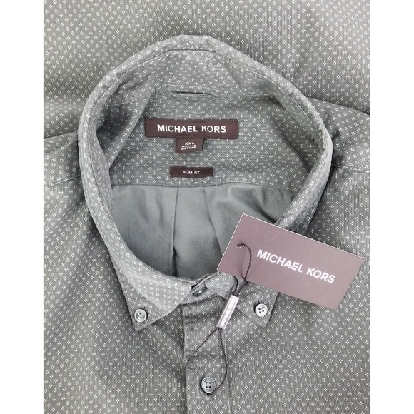 Michael Kors Mens Slim Fit Shirt Sz 2XL Gray - Picture 3 of 6